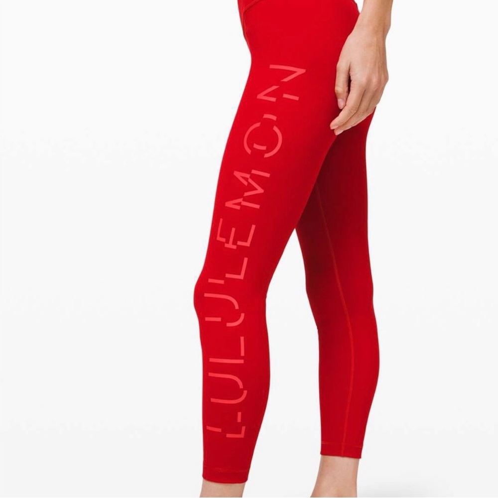 Lululemon Athletics Red Lunar New Year Wunder Under Leggings Size 6